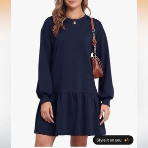 NWT Dokuritu Navy Sweatshirt Mini Dress